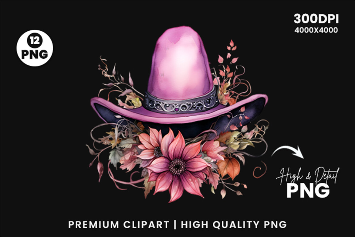 Halloween Witch Hat Sublimation FREE PNG Bundle - view 6