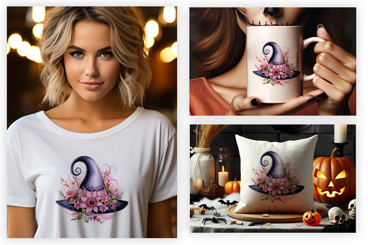 Halloween Witch Hat Sublimation FREE PNG Bundle - view 4