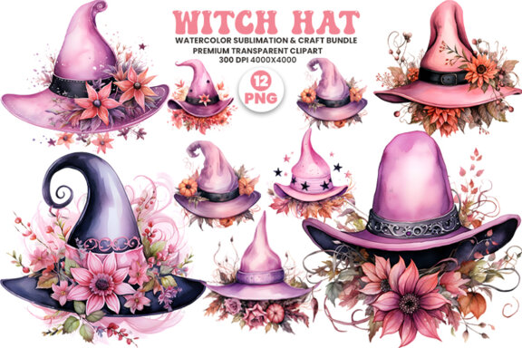 Halloween Witch Hat Sublimation FREE PNG Bundle