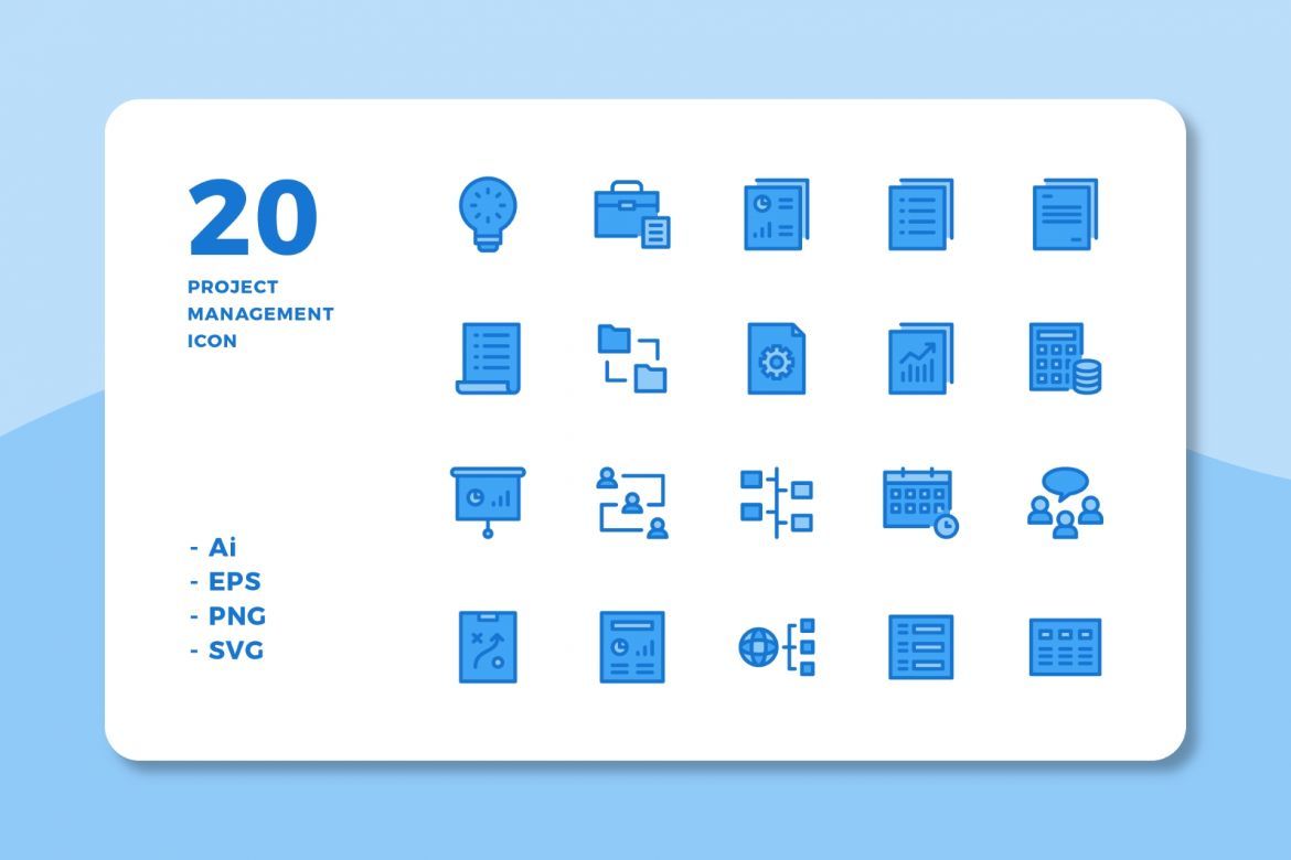 60 Project Management Icons (3 Style) - view 2