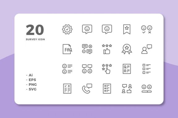 60 Survey Icons (3 Style)