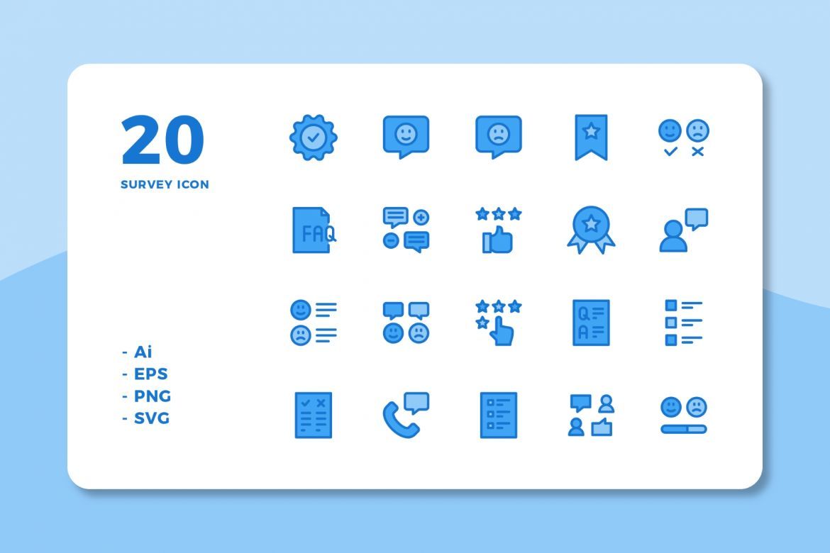 60 Survey Icons (3 Style) alternate