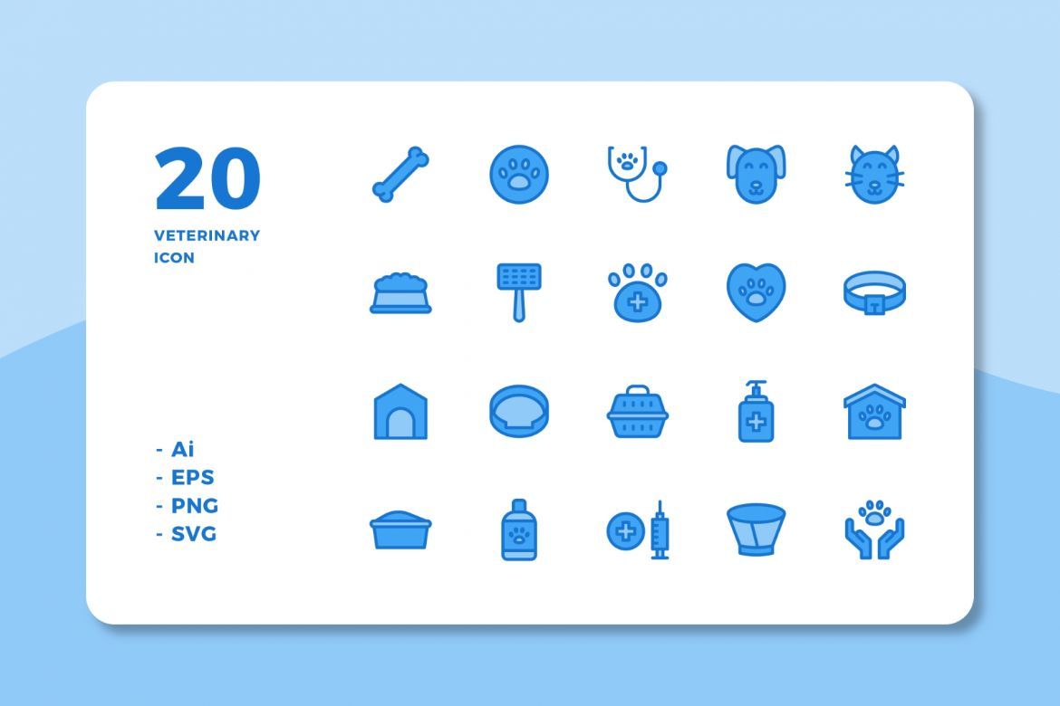 60 Veterinary Icons (3 Style) alternate