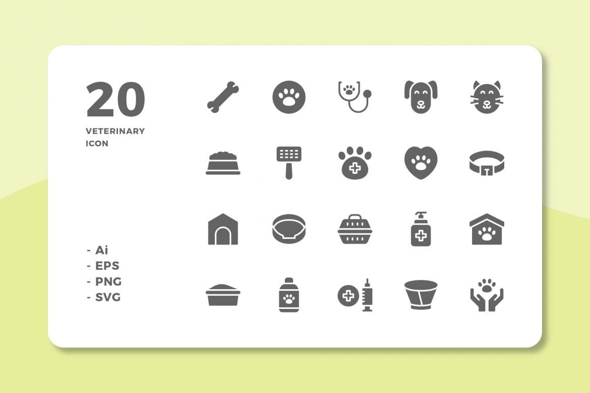 60 Veterinary Icons (3 Style) - view 3