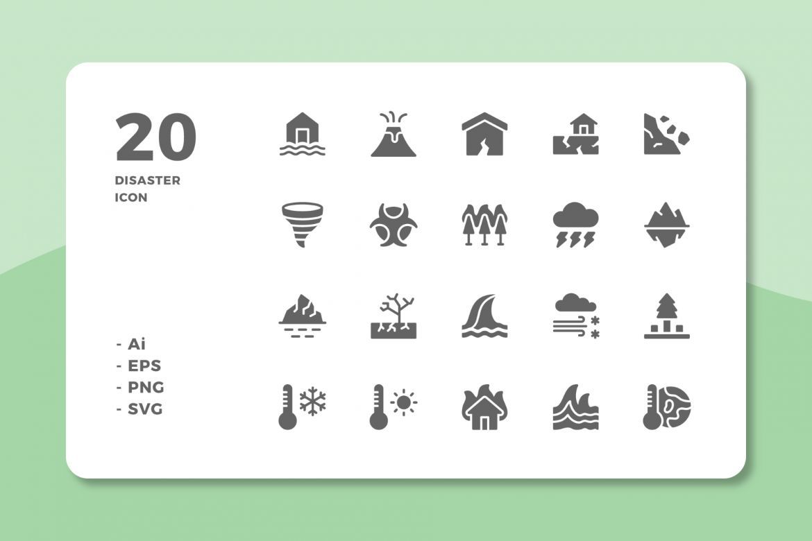 60 Disaster Icons (3 Style) - view 3