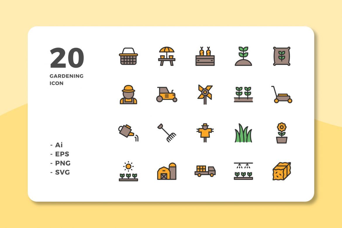 60 Gardening Icons (3 Style) - view 2