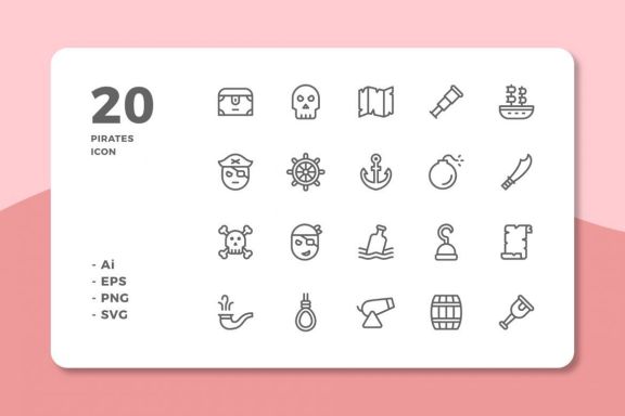 60 Pirates Icons (3 Style)