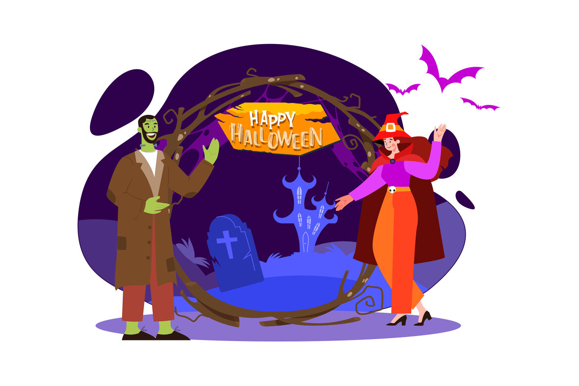 M663_Happy Halloween FREE Illustration Pack alternate