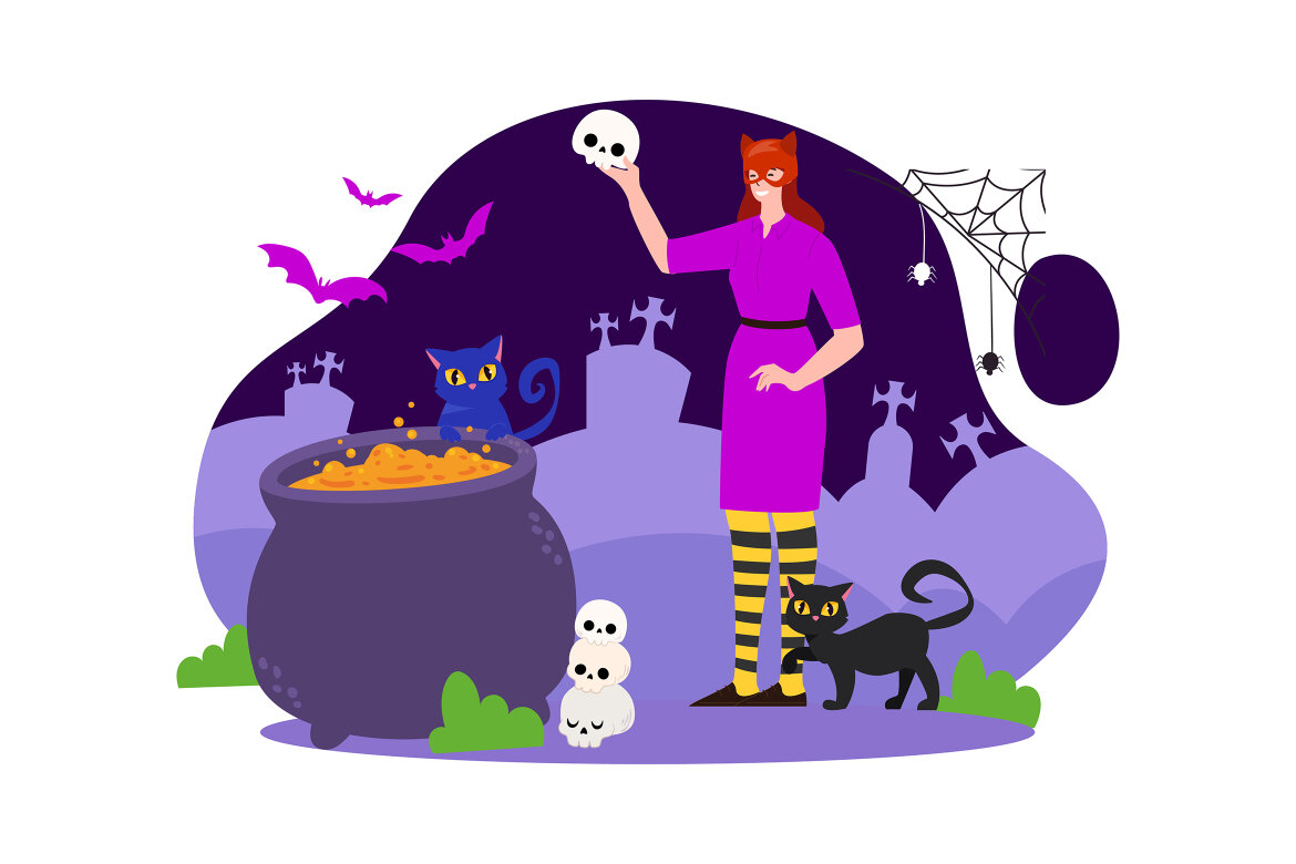 M663_Happy Halloween FREE Illustration Pack - view 8