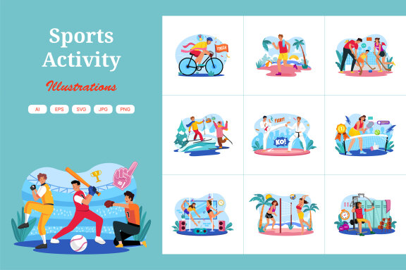 M629_Sports Activity FREE Illustration Pack 2