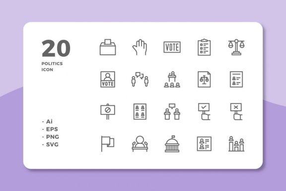 60 Politics Icons (3 Style)