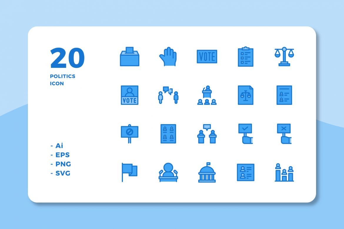 60 Politics Icons (3 Style) - view 3