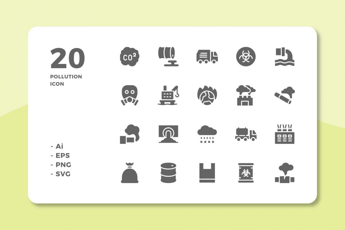 60 Pollution Icons (3 Style) - view 3