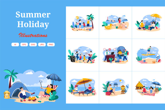 M586_Summer Holiday FREE Illustration Pack