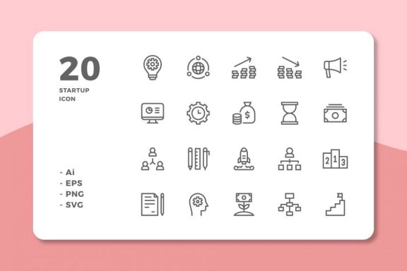 60 Startup Icons (3 Style)
