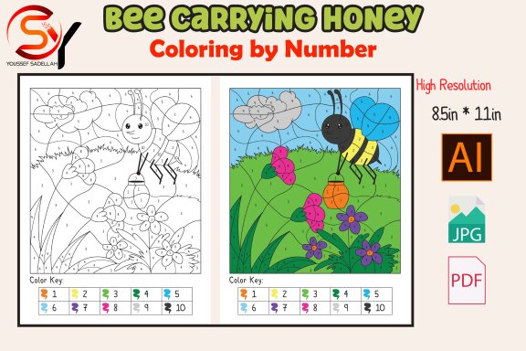 Bee - FREE Coloring Page by Numbers