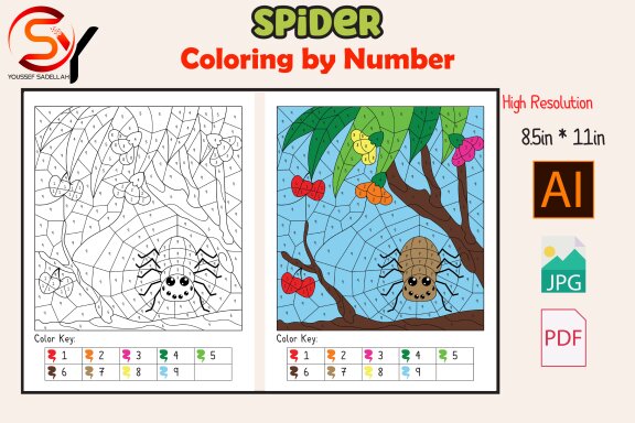 Spider - FREE Coloring Page by Numbers