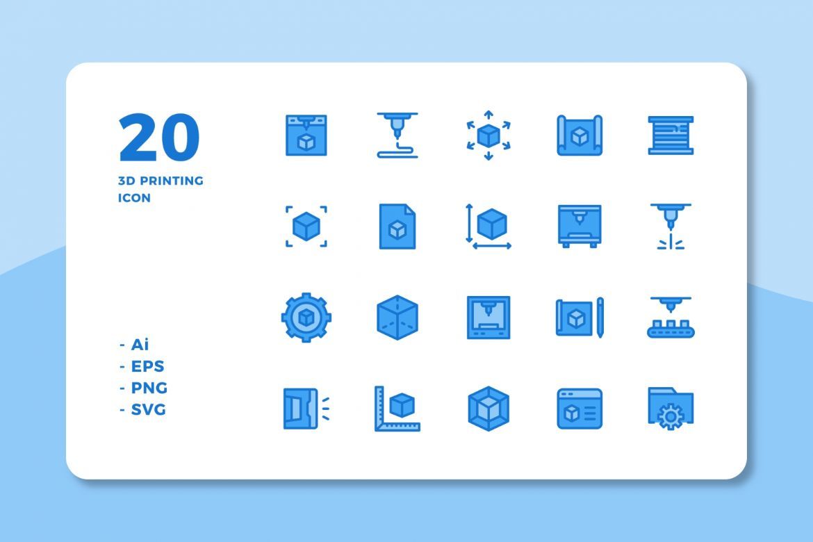 60 3D Printing Icons (3 Style) - view 2