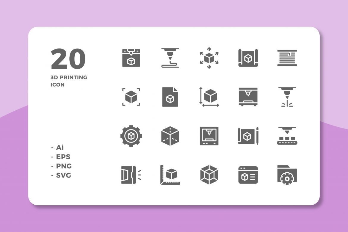 60 3D Printing Icons (3 Style) - view 3