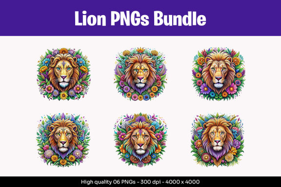 Lion Designs PNG FREE Bundle