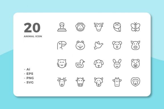 60 Animal Icons (3 Style)