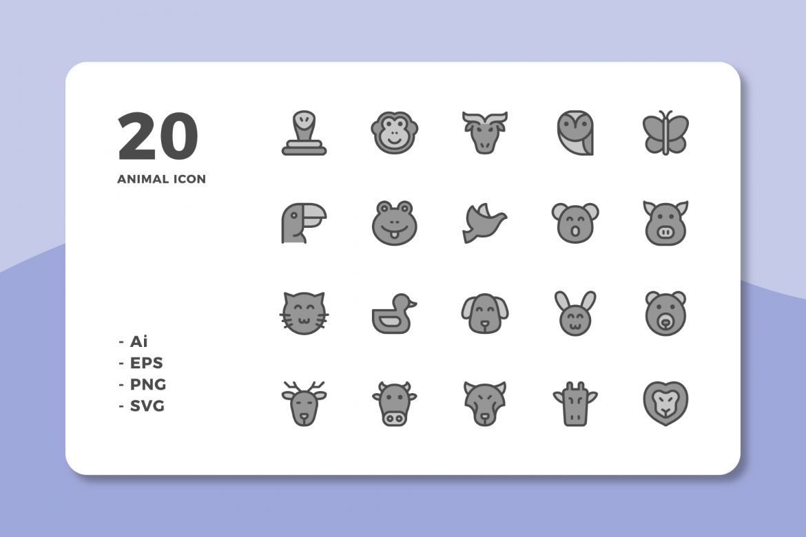 60 Animal Icons (3 Style) alternate
