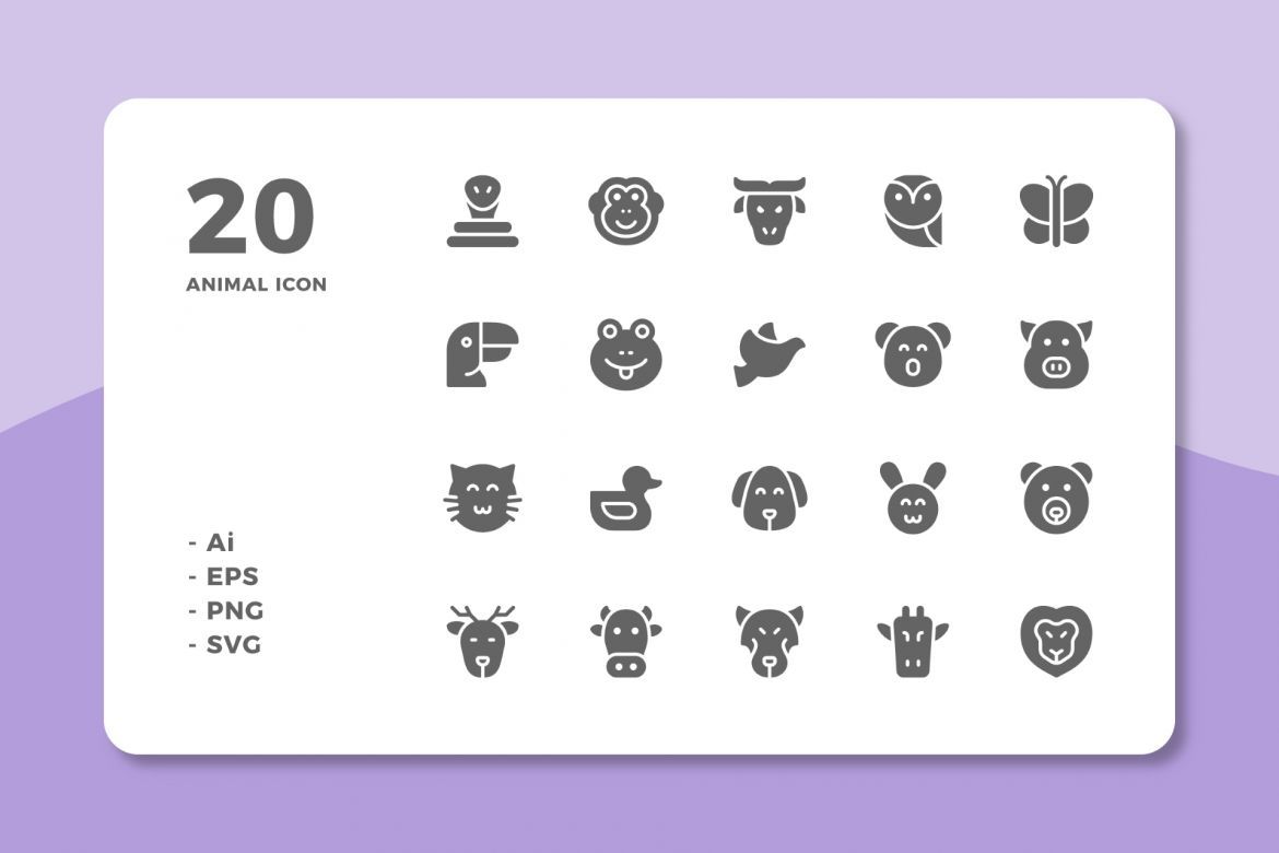 60 Animal Icons (3 Style) - view 3