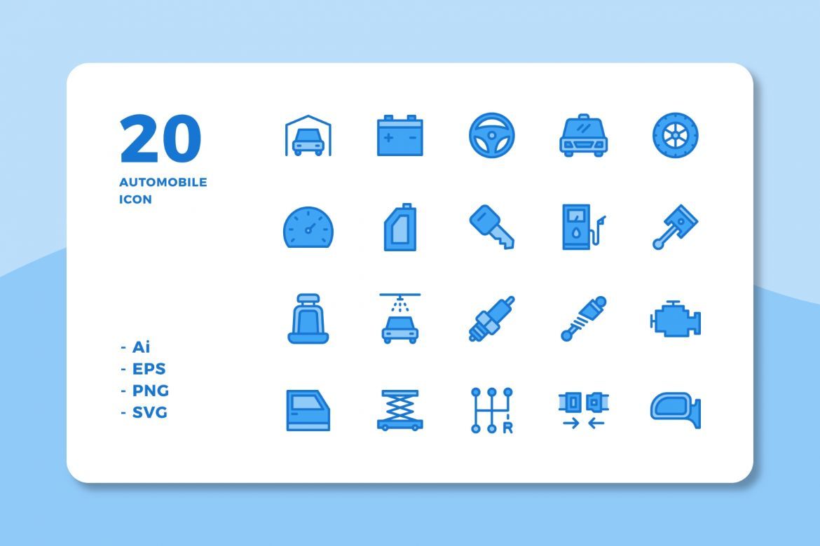 60 Automobile Icons (3 Style) alternate