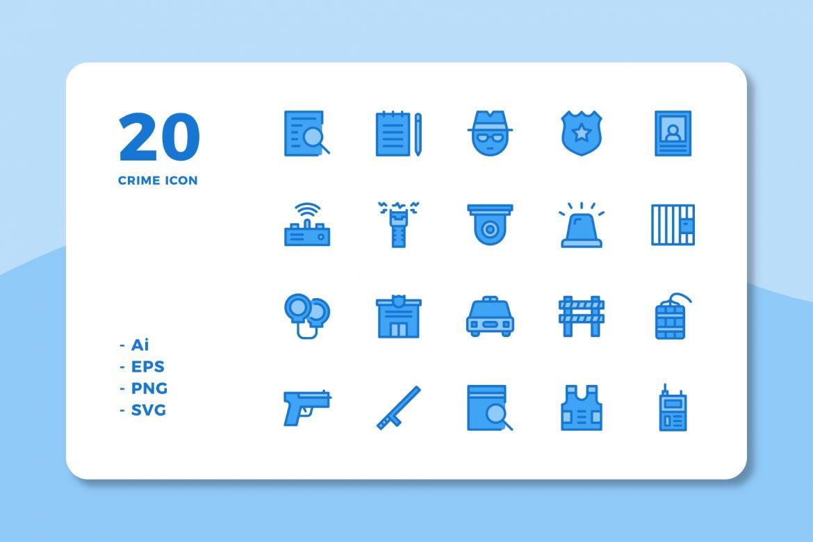 60 Crime Icons (3 Style) alternate