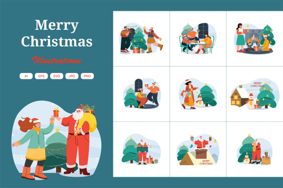 M519_Christmas Illustration FREE Pack