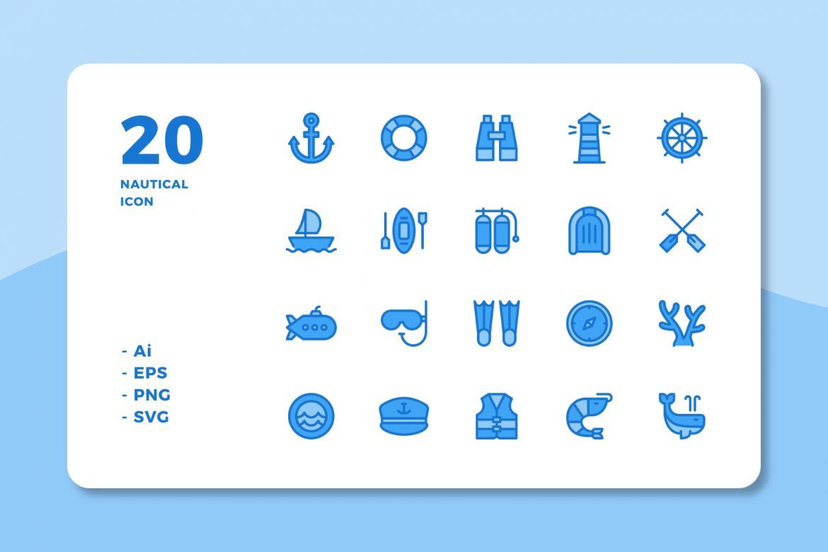 60 Nautical Icons (3 Style) alternate