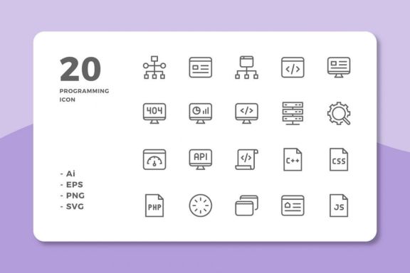60 Programming Icons (3 Style)