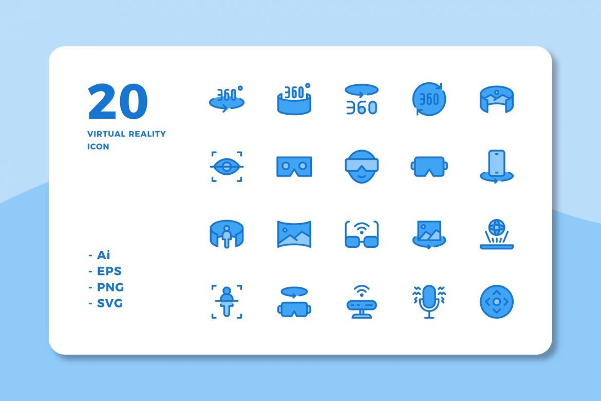 60 Virtual Reality Icons (3 Style) alternate