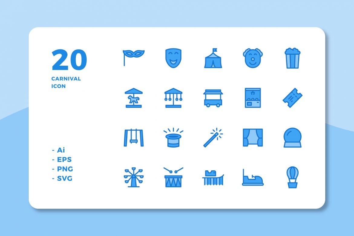 60 Carnival Icons (3 Style) - view 2