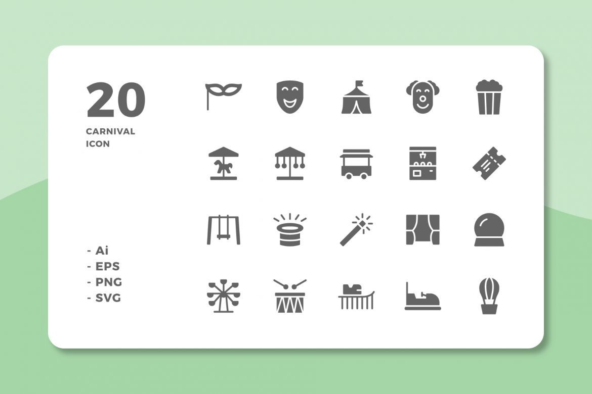 60 Carnival Icons (3 Style) - view 3