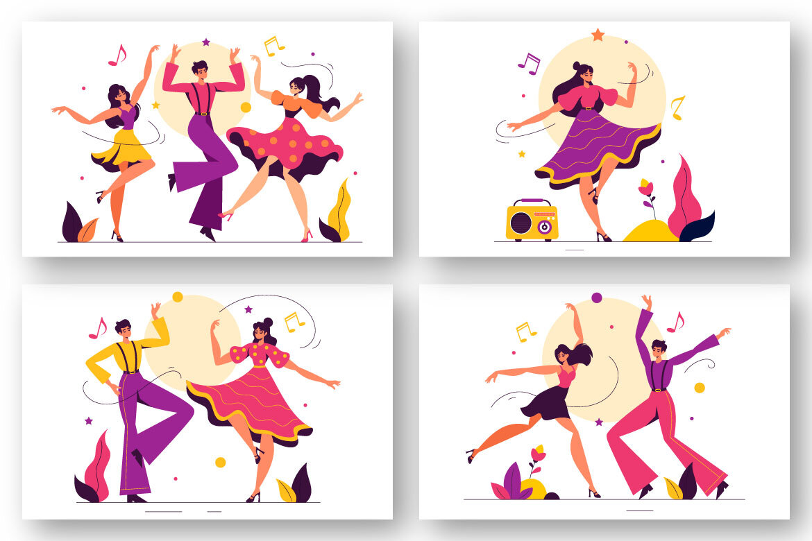 9 FREE Dancer Performing Illustrations alternate