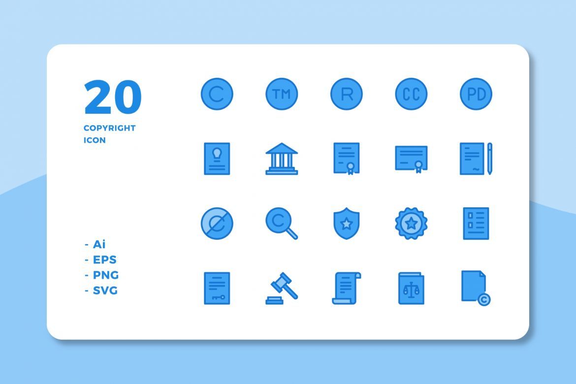 60 Copyright Icons (3 Style) alternate