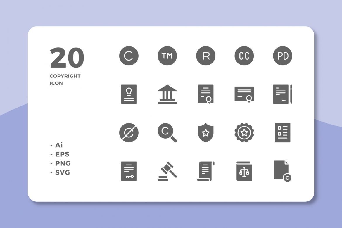 60 Copyright Icons (3 Style) - view 3