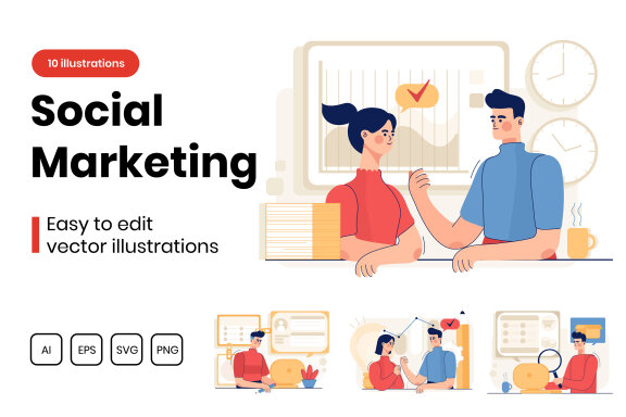 FREE M322_ Social Marketing Illustrations