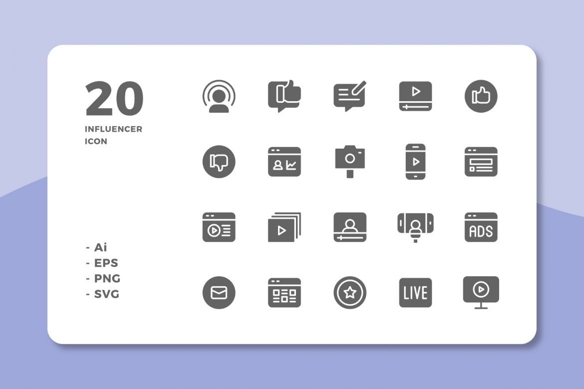 60 Influencer Icons (3 Style) - view 3