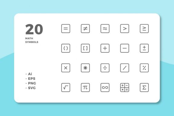 60 Math Symbols (3 Style)