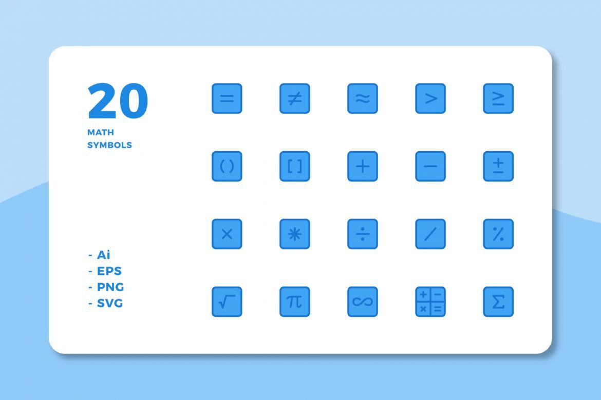 60 Math Symbols (3 Style) alt