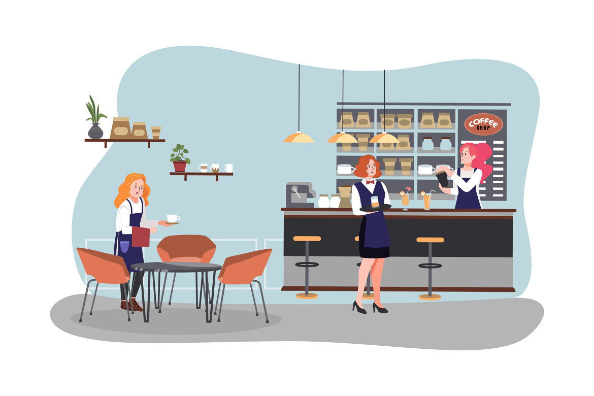 M162_Coffee shop FREE Illustrations - view 2