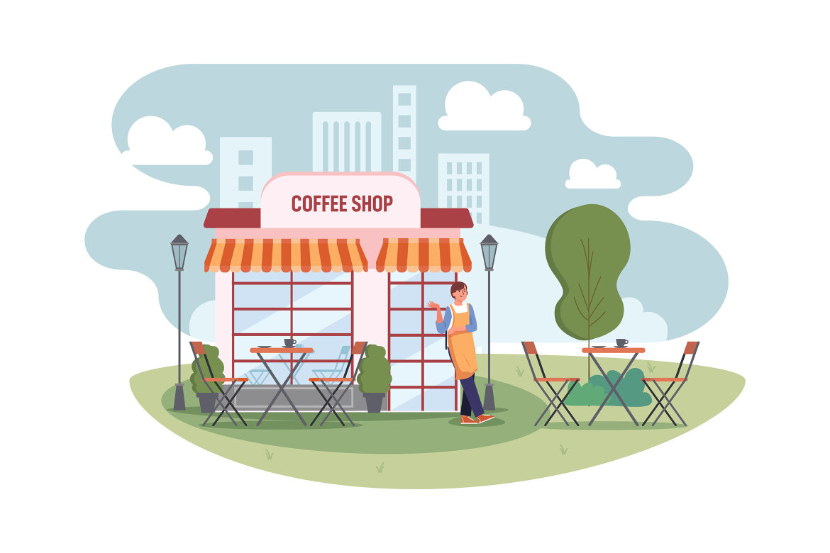 M162_Coffee shop FREE Illustrations - view 6