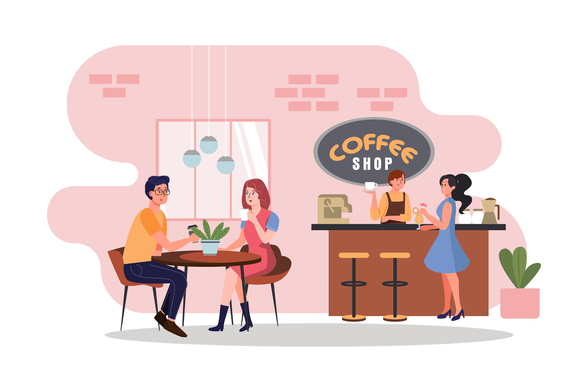 M162_Coffee shop FREE Illustrations alternate