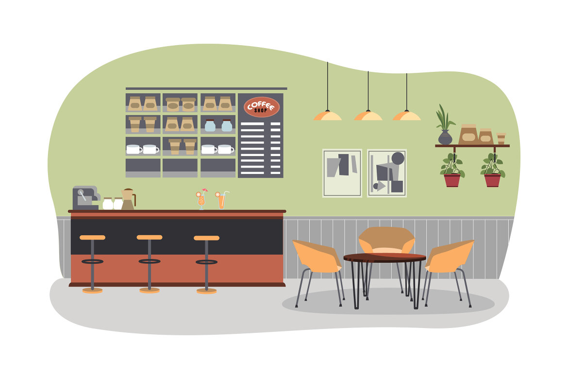 M162_Coffee shop FREE Illustrations - view 10