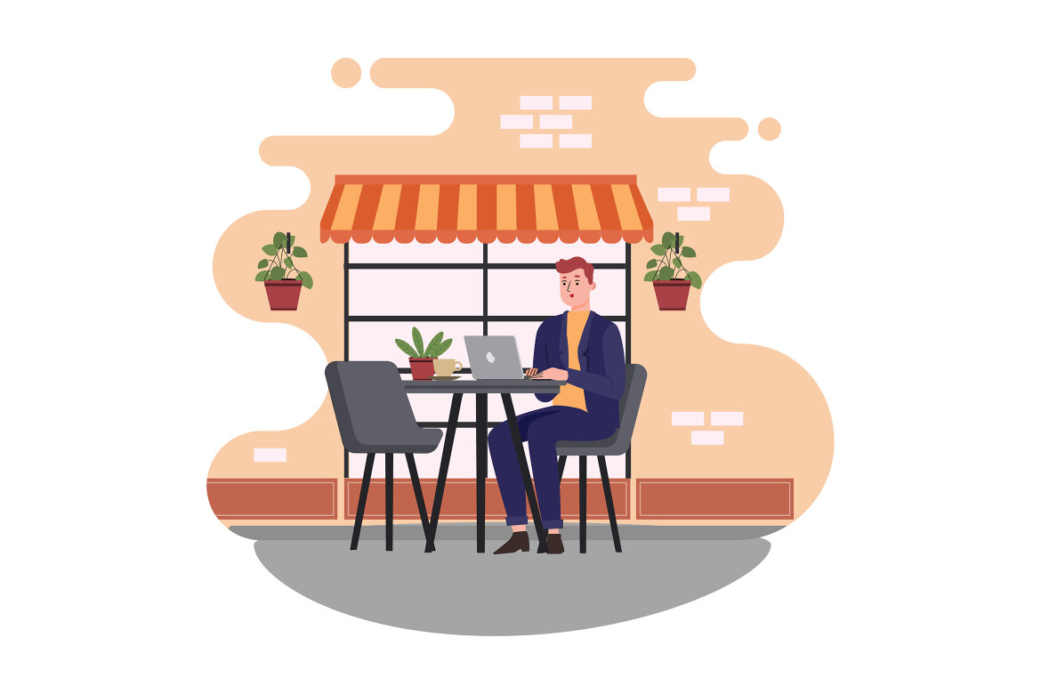 M162_Coffee shop FREE Illustrations - view 11