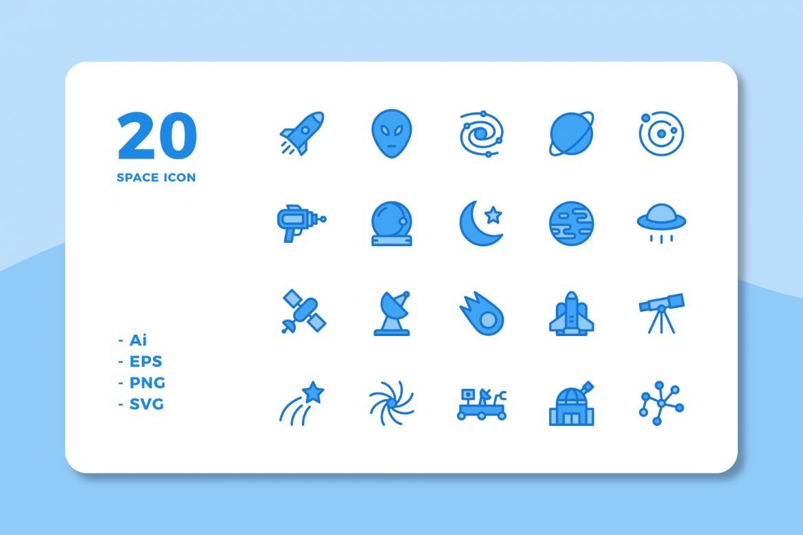 60 Space Icons (3 Style) alternate