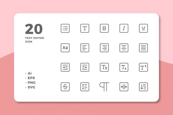 60 Text Editor Icons (3 Style)