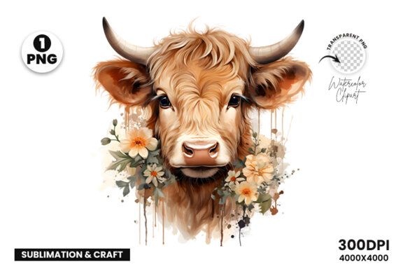 Cute Baby Highland Cow FREE Clipart PNG